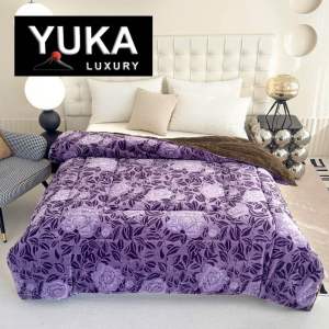 Chăn lông thỏ Yuka hàng nhập khẩu bề mặt mềm mịn giữ nhiệt tốt chăn nặng 38kg kích thước 2mx2m3