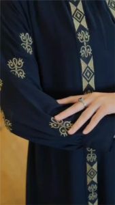 Luneta Abaya Gamis Putih Motif Bordir Wanita Remaja Aesthetic Elegan Viral Lebaran Terbaru 2024