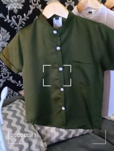 kemeja polos anak laki laki kemeja anak warna hijau army hem anak usia 1-8tahun