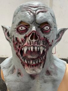 Hungry Demon Zombie Vampire Mask Halloween Role-playing Music Party Decoration Natural Latex Realistic Terrifying Bloody