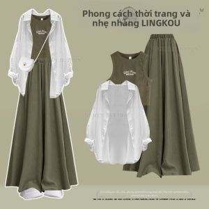 NUMEN BUTTON | Bộ Đồ Bảo Vệ Chống Nắng Phong Cách Mùa Hè Lười Biếng 3 Món
