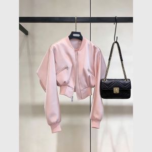 Trendy Casual Sport Pink Bomber Jacket