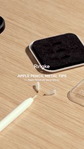 Ringke Apple Pencil Metal Tips [แพ็ค 3 อัน] ใช้ได้กับทุกรุ่น 1 อัน 2 อัน USB-C พรีเมี่ยม บาง หัวปากกาแบบยาว ไร้ที่ติ ความแม่นยำ ทนทาน สบาย