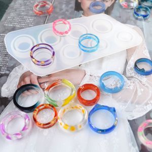 Mixed Size Rings Epoxy Resin Molds UV Silicone Casting Crafts Mould Rings Pendants For DIY Jewelry Making Findings Supplies