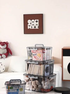 Transparent storage box thickened PP storage box large capacity moisture-proof sealed leisure toy universal storage box