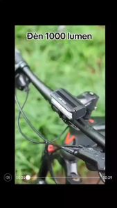 Đèn xe đạp chống nước UH-1000 3 bóng 1000 Lumens có led ban ngày đèn trước xe đạp sạc USB Type-C hợp kim nhôm (không kèm pad đỡ dài) đủ phụ kiện - KAVI