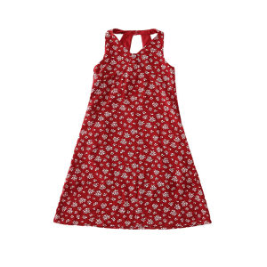 JIEBANXI | Family Match Dresses Red Floral Beach Dress