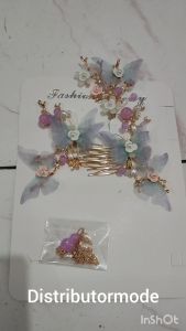 SET Olivia Butterfly Tusuk Konde + Sirkam Hiasan Aksesoris Rambut