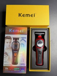 Kemei KM-999 Hair Trimmer for Men DLC T-Blade Zero Gapped LED Display Cordless USB Professional Hair Clipper Finishing Machine