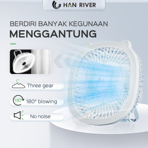 HAN RIVER/kipas angin/3in1 Kipas Lampu LED/Bisa digantung Kipas Duduk /USB Kipas Duduk