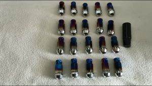 Wheel Lugnuts titaniumM12 x 1.5mm 20pcs w/ Hex Adaptor