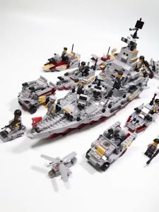 Battleship model large childrens building blocks educational assembly toy development boy gift 6-12 years old