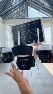 (Lỗi 1 đổi 1 ) Camera OKAM PRO 3 mắt 3 khung hình năng lượng mặt trời dùng sim 4G