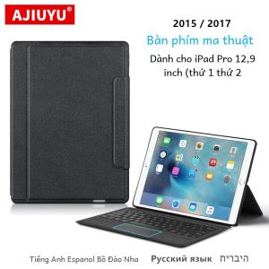 Bao Da Thông Minh Có Bàn Phím Ma Thuật AJIUYU Cho iPad Pro 12.9 Inch 2015/2017 Thế Hệ 1/2 - Vỏ Bảo Vệ Có Bàn Phím TPU Chống Sốc