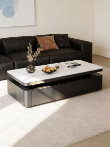 OUQI | Modern Luxury Rock Slab Tea Table Rectangular Drawer