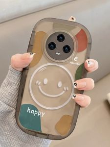 Huawei Honor Magic7Pro Phone Case New Model Transparent Black Large Smiley Face Full Cover Shockproof for Women Magic6Pro 100Pro 200Pro