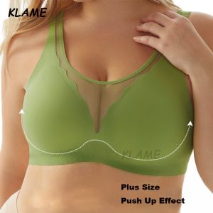 KLAME M-5XL Plus Size Traceless Push-up Underwear Womens Soft Support Anti-sagging Bralette KLM1032