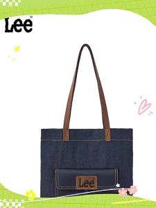 《308》Lee ลำลอง เดนิม Tote Bag หลากหลาย กระเป๋าสะพายไหล่เดี่ยว น้ำหนักเบา กระเป๋าถือสําหรับนักเรียน นุ่ม พับได้ ซิป ปิด
