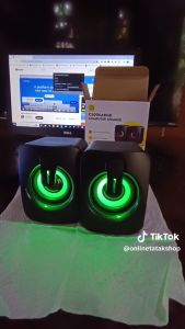 COD KIRIM CEPAT IDEARS Speaker Laptop Desktop Full Bass Mini Subwoofer Stereo RGB 3.5mm Jack USB A2