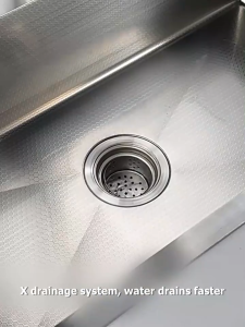 LXL304 Stainless Steel Kitchen Sink Complete Set Honeycomb Embossed Stainless Lababo for Kitchen Single Sink Heavy Duty