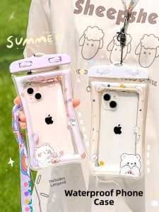 Waterproof Touchscreen Phone Bag Floating Neck Strap Underwater Photography Scuba Diving Inflatable Vessel Cartoon Phone Case