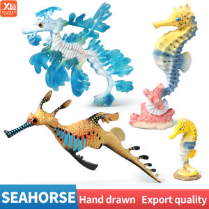 Simulation Ocean Hippocampus Sea Dragon Marine Animal Model Action Figure PVC Miniature Collectible Toy for Kids Sea Life Theme