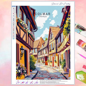 BILIBILI | 5D Travel Poster Diamond Painting Urban Architecture Mosaic Embroidery Cross Stitch Kit Wall Art Pictures Home Living Room Decor