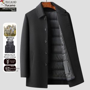 TUCANO | Winter New Mens Mid-length Wool Coat Detachable Lining