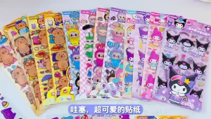 Stiker Bongkar Pasang Dress Up Stiker Sanrio DIY Dress Up Sticker Capybara Ganti Baju Stiker Labubu Dress Up