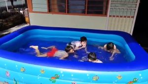 3 Rings Inflatable pool Rectangular Indoor Outdoor Children Kids Swimming Pool Kolam Renang Kolam Mandi