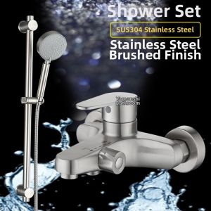 304 Stainless Steel Shower Faucet Bathroom Switch Triple Cold And Hot Shower Bath Tub Hidden Wall Mounted Mixing Valve