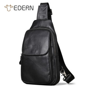 EDERN หนังวัว กระเป๋าสะพายข้างหนัง แท้ 7.85 กระเป๋าคาดหน้า อกผู้ชาย น้ำเกลือ เปียกกันได้ 2 นิ้ว สำหรับผู้ชาย แฟชั่นไม่เป็นทางการสลิง ขนาด 7.85 กระเป๋าคาดหน้า