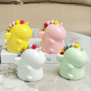 Creative Ceramic Unicorn Fruit Fork Set Colorful Anti-Fall Dessert High Aesthetic Value Home Use Stainless Steel 304 Forks