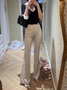 Quần Ống Loe Thời Trang Co Giãn Cạp Cao Cho Nữ Mùa Thu Đông Quần Ống Loe Dài Đến Sàn Đa Năng Phong Cách Mới