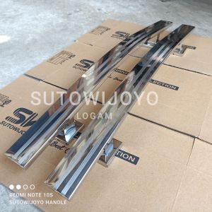 Handle Pintu Rumah 33cm 45cm 60cm Full Stainless Motif Garis Sport