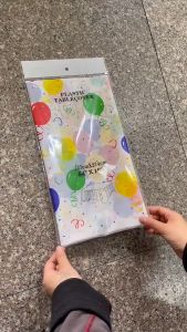 Alas Meja Plastik Corak Hari Jadi Pakai Buang|Happy Birthday Disposable Tablecloth|生日派对一次性桌布 塑料长方形餐桌装饰布