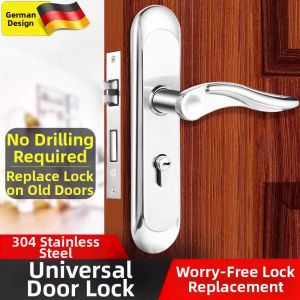 WEVOLA | Quiet Stainless Steel Door Lock for Wooden Doors