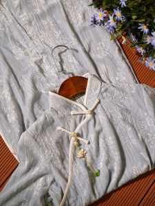 Autumnal Full-Open Collar Traditional Cheongsam Womens New 2025 Blue Retro Style Long Qipao High Slit Daily Wear Floral Pattern