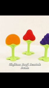 Gigitan Bayi Bentuk Buah Mainan Pengunyah Penguat Gigi Bayi Bahan Silkon Teether Baby Fruit Gigitan Bayi Motif Buah Lembut Lentur Halus Untuk Anak Bayi BPA FREE - FR Gallery