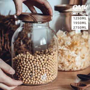 OMK Hộp Đựng Thực Phẩm Phong Cách Nhật Bản Hộp Kín Hộp Đựng Hạt Cà Phê Kín Hơi Hộp Đựng Trà Bộ Hộp Đựng Thực Phẩm Bình Thủy Tinh Kín Khí Bình Thủy Tinh Có Nắp Đậy Bằng Tre
