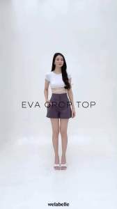 Welabelle Eva T-shirt Tie Waist Crop Top / Atasan Kaos Tali Silang (T09)