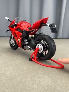 Ready Stock Kawasaki H2R & Ducati V4S In Red 1:9 Alloy Metal 360G Weight Model Car Super Bike 川崎H2R 杜卡迪V4S1:9 合金模型金属摩托车模型摩托车精致玩具