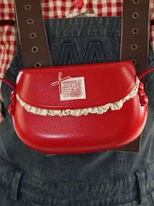 Original Design New Arrival South Korea Retro Ins Red Saddle Bag Crossbody Small Bag Female Easiest for Match Simple Mobile Phone Bag