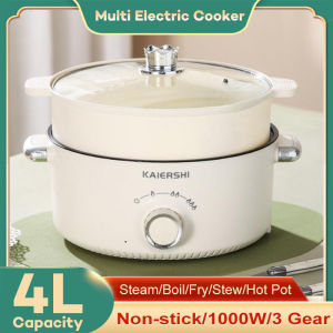 4L Electric Cooker 1000W Big Capacity Electric Cooking Pot Non-Stick Multi Cookers With Steamer Two Layer Rice Cooker 26CM Hot Pot