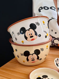Bộ Đồ Ăn Bằng Gốm Sứ Disney Dễ Thương Hoạt Hình Mickey Minnie Sử Dụng Tại Nhà Bát Ăn Salad Trái Cây Bát Cơm Tròn Phong Cách Hàn Quốc