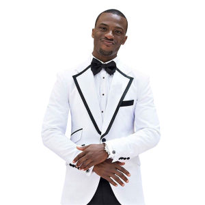 White 2-Piece Mens Business Wedding Groom Suits Formal Notch Lapel Single Breasted Blazer with Trousers Set for Party Prom