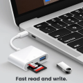 2025 Phone Card Reader SD3-in-1 Converter Adapter Universal Tablet Connection USB Flash Drive Type-C TF CF SD Memory Card Reader. 