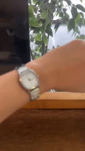 New Trendy Modern Square Minimalist Watch Alloy Quartz Bracelet for Working WomenFestival Gift