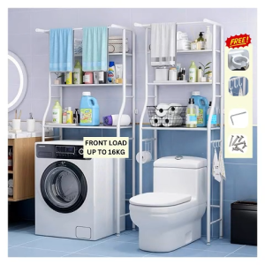 Ready Stock No Drill 3 Tier Toilet Rack Suction Adjustable Washing Machine Cabinet Heavy Duty Shelf Hanging Toilet Roll Towel Storage Organizer Front Load Rak Mesin Basuh Buka Depan 3 Tingkat Gantung Tuala Rak Tandas Bertingkat Bilik Mandi Anti Karat