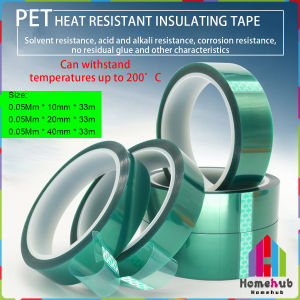 HB Green PET Film Tape High Temperature Heat Resistant Plating Shield Insulation Protection Length 33m